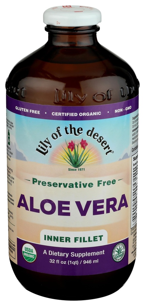 Lily Of The Desert Aloe Vera Mahl - Sisefilee Aloe Vera Jook, Orgaaniline Aloe Mahl Looduslike Vitamiinidega, Seedetrakti Ensüümid Soolestiku Terviseks, Magu Relief, Wellness, Helendav Nahk, 32 Fl Oz