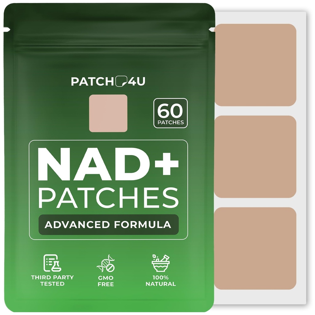 NAD Patches for Women & Men | NAD+ Patch for Energy & Healthy Aging | with CoQ10 & Nicotinamide | 60 Day Supply