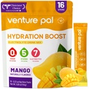 Venture Pal Sugar Free Electrolyte Powder Packets - Vedel Daily IV hüdratsioonipaketid | Elektrolüütide Joogi Segu 5 vitamiini ja 7 elektrolüüdiga | Keto Sõbralik | Mitte-GMO | Sertifitseeritud Vegan | 16 Pulgad