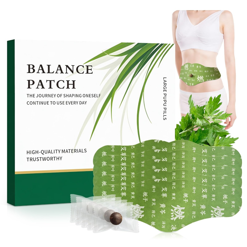 Taimne Patch Pad Balance - Mugwort Taimne Naba Patches Menstruaalkrampide leevendamiseks, Toetades Vähendatud Puhitus Välimus, Soodustab Kõhumugavus Mitteärritav Disain 1 Boxes 5 tükk (1 Box)