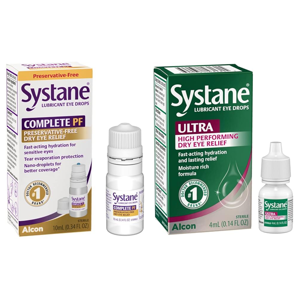 Systane Complete PF Mitmeannuseline säilitusaine Tasuta kuiv silmatilgad 10 ml & Ultra määrdeaine silmatilgad 0, 14 Fl Oz (1. pakendis)