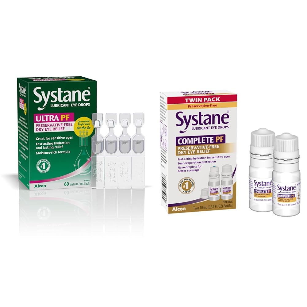 Systane Ultra määrdeaine silmatilgad, 60 loend (pakendamine võib varieeruda) ja täielik PF mitmeannuseline säilitusaine tasuta kuiv silmatilgad 20 ml (2–10 ml pudelite pakend võib varieeruda)