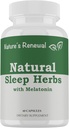 Looduse uuendamine Natural Sleep Supplement - Melatoniin, Valerian Juur, Ashwagandha, Magneesium, Kummel, Öine Homöopaatiline Taimne Sleeping Abi täiskasvanutele - 60 kapslit