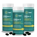 Iwi Omega-3 Essential, 90 Softgels (90 Servings), Taimepõhised vetikad Omega 3 koos EPA + DHA, aju, südame ja immuunsuse toetuse toidulisandiga, Krill & Fish Oil Alternatiivne, Ei Kala maitse