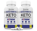 (2 Pack) Keto Thrive Keto ACV Extreme Pills 1675MG Keto Support Blend Kapsel Alternatiivne Keto ACV Formuleeritud Apple Siider Äädikas Ekstra Neitsioliiviõli Pulber Roheline tee Leaf 120 kapslit