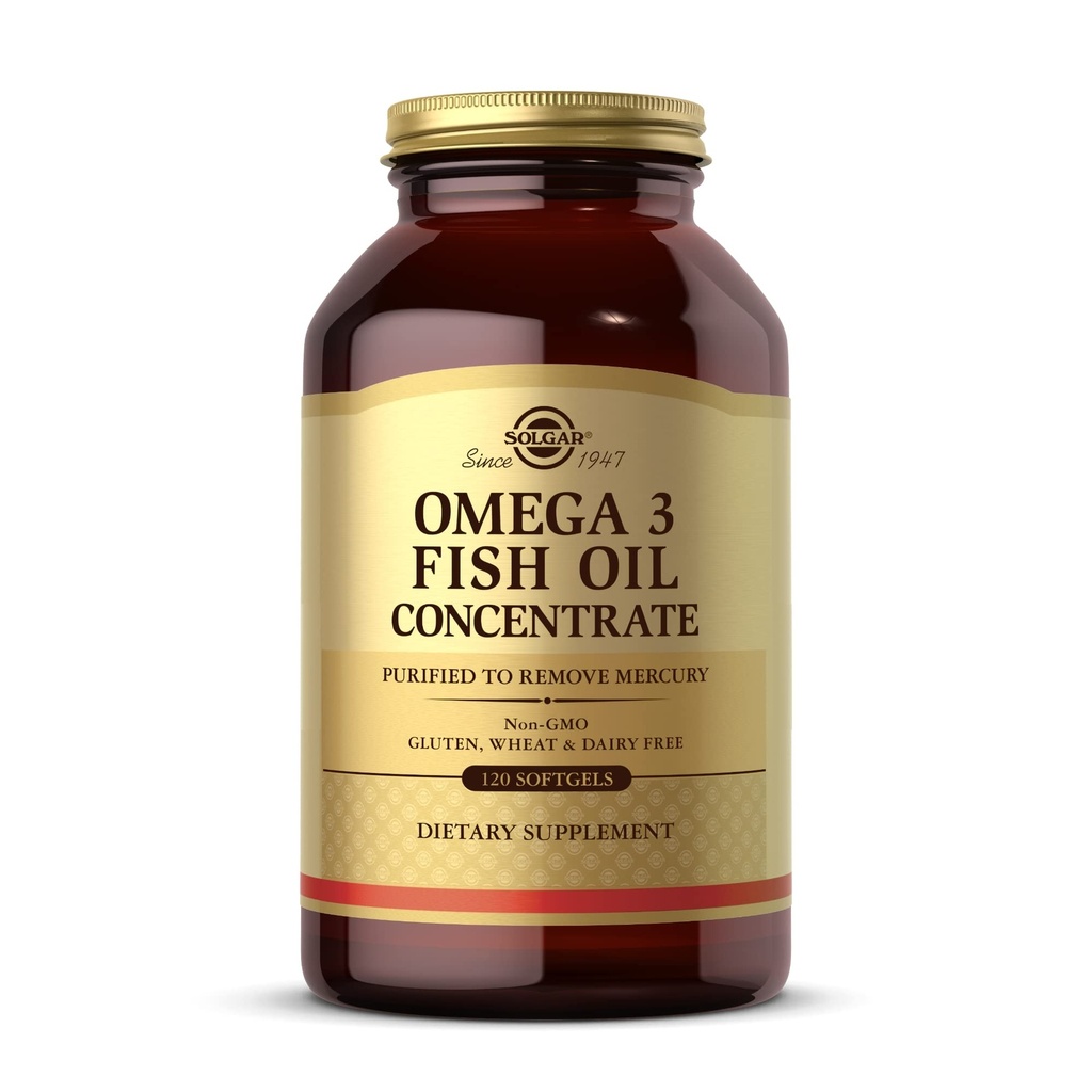 Solgar Omega-3 kalaõli kontsentraat - 120 softgelit - liigese ja ainevahetuse tervise toetamine - gluteenivaba, mitte-GMO, piimavaba - 60 serveerimist
