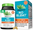 Zenwise Health No Bloat Seedeensüümid Soolestiku Tervise, Gaasi Ja Puhumise Abiks - Multi Ensüümid Seedetrakti Täiendus Probiootikumid, Ingver, Kurkum Dandelion & Laktaasi - Mehed Ja Naised - 100 Count