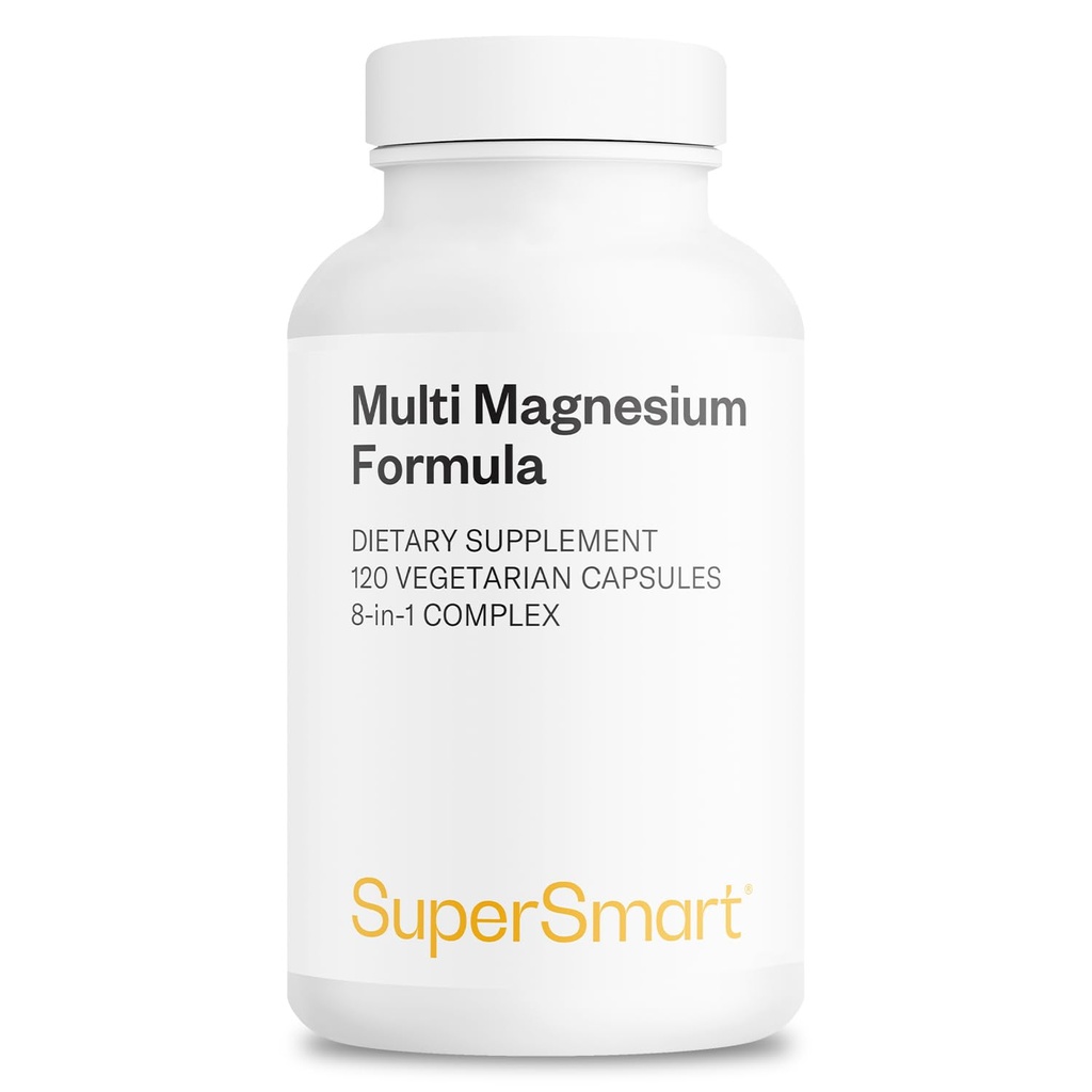 Supersmart - Optimag - võimas magneesiumkompleks - 8 erinevat magneesiumi vormi optimaalseks imendumiseks - võitleb magneesiumipuudusega | Mitte-GMO & Gluteenivaba - 120 taimekapslit