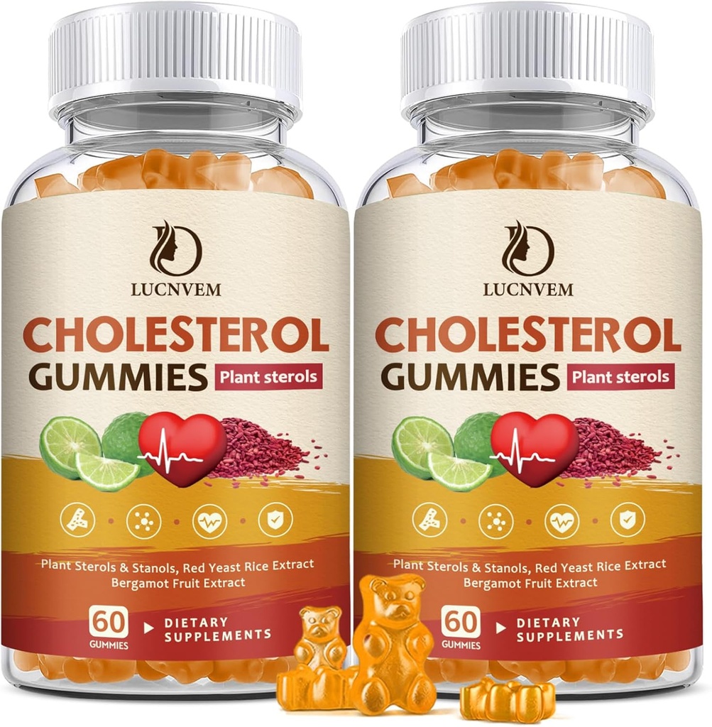 (2 Pack) Kolesteroolilisandid Küünlad Kolesterool Tervislik, Taimsed Sterolid Ja Stanoolid, Punane Pärmi riis, Citrus Bergamot kompleks Kolesterool, Säilitada Tervislik Kolesterooli tase - 60 päeva pakkumine