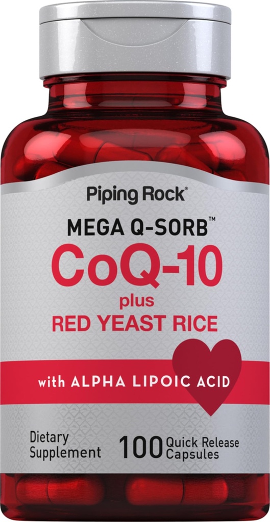 Torukivi CoQ10 120mg | 100 kapslit | punase pärmi riisi ja alfalipohappega | Mega Q-Sorb koensüüm Q10 | Mitte-GMO, gluteenivaba toidulisand