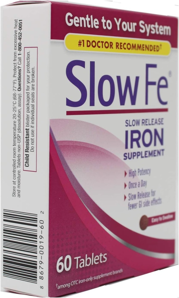 Slow Fe Slow Release Iron, Tablets, 60 ea - 2pc