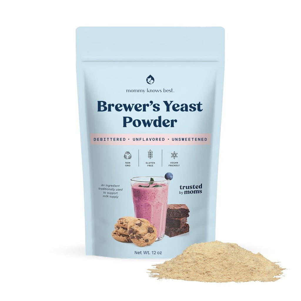 Emme teab parimat Breweri pärmipulbrit imetamise toetamiseks | Kerge maitsega, lame, maitsev laktatsiooniküpsistes, smuutid, imetamisretseptid, gluteenivaba, 12 oz