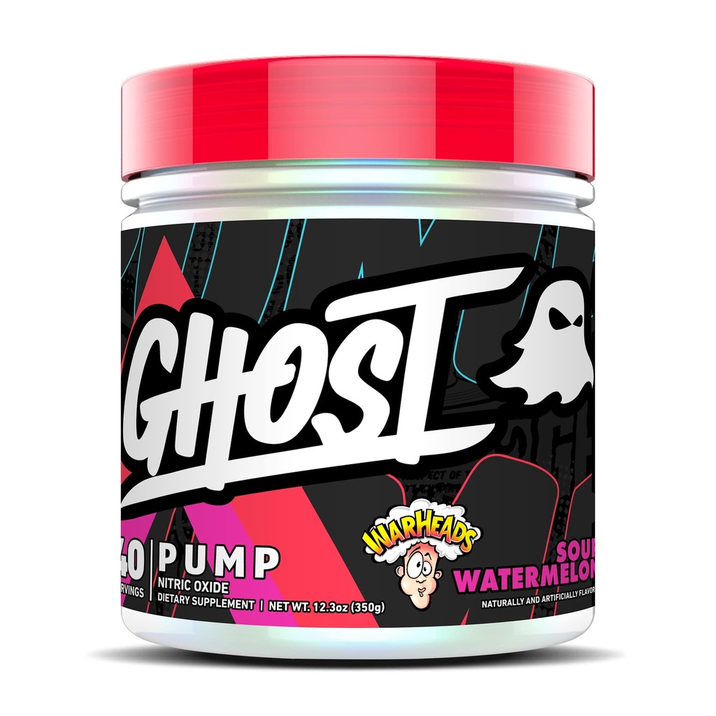 GHOST Pump Lämmastikoksiidi pulber, Lõhkepead Hapu Arbuus - 40 Servings - Suhkur & Stim-Free Pre-Workout Supplements - L-tsitrulliin, Arginiin Nitraat & L-Glutatioon - Soja & Gluteenivaba, Vegan