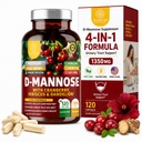 Number üks Toitumise Premium D Mannoosi Täiendus Naistele ja Meestele [Max Tugevus, 1350MG] Looduslik D-Mannoos Jõhvikas, Hibiscus ja Dandelion kuseteede Tervis, 120 Count