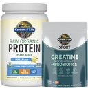 Eluaed Protein & Kreatiin Bundle - Vegan Vanilla Valgu Pulber 20 Servings BCAAs, Probiootikumid & Ensüümid + Kreatiin Monohüdraat Pre Workout 60 Servings for Lihas-, Tugevus ja Performance