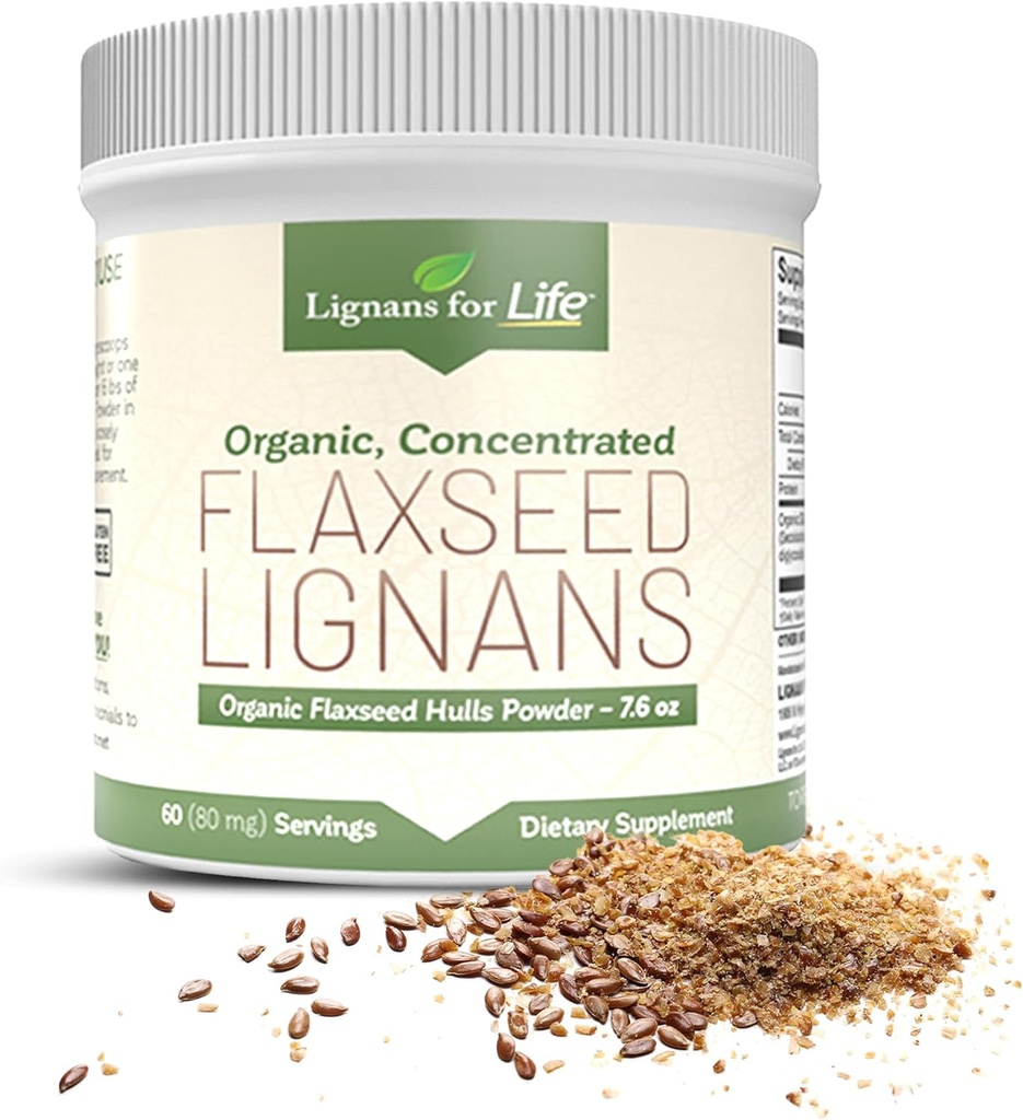 Lignans for Life - Natural Bulk Ground Flaxseed Powder - Omega 3 & 6 Rasvhapped Täidetud kõrge kiudainega antioksüdandid - Tervislik süda ja juuksed, terve immuunsüsteem - 60 Servings 80mg ühe tab, 1 pakend