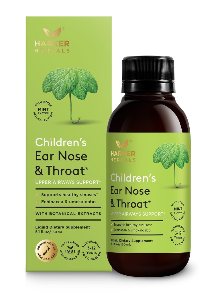 Laste kõrva nina ja kurgu siirup, Taimne valem siinustele ja hooajaline heaolu hõlmab Echinacea, Pelargonium & Elderflower, Taimepõhine - 5.1 Fl oz (30 Servings)