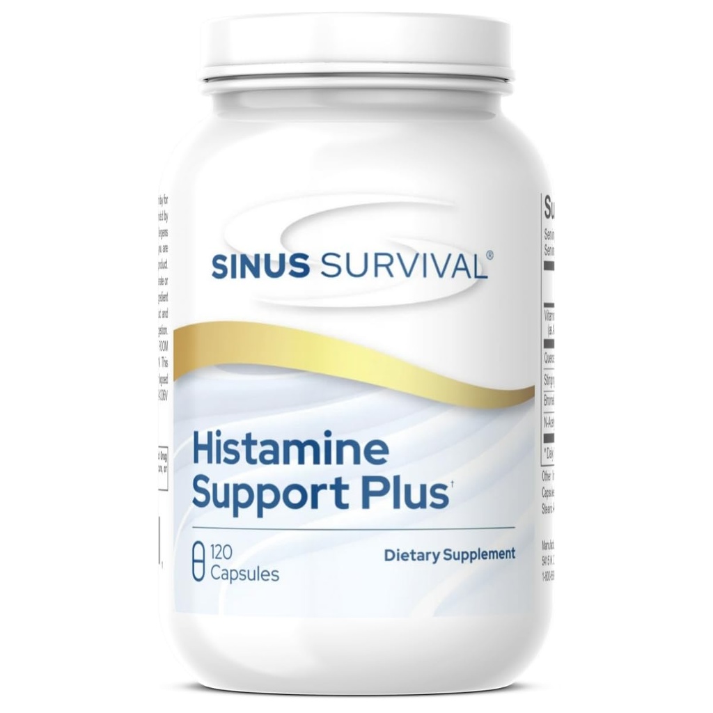 Histamiini tugi Plus - looduslik histamiini Blocker & Allergia leevendamise täiendus - toetab sinus tervist, immuuntasakaalu ja mitteuimastat histamiini määrust - (120)