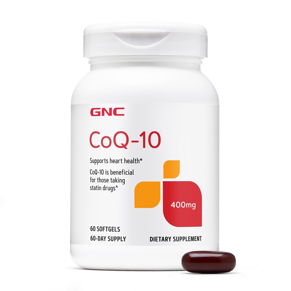 GNC CoQ-10 400mg - Südame tervis ja rakuenergia tugi Dieet Toidulisand - Antioksüdant tervisliku südame-veresoonkonna süsteemi - Kergesti neelata Softgels - Gluteenivaba - 60 loend (60 Servings)