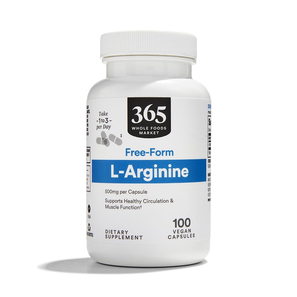 365 poolt Whole Food Market, L Arginine 500Mg 100 Veggie Caps