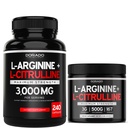 L Arginine L Citrulline (240 Count) - lämmastikoksiidi pillid vastupidavuse ja vastupidavuse ja L Arginiin L tsitrulliinpulber (3 g) - Lämmastikoksiidi võimendaja pulber jõudluse ja vastupidavuse - Vegan & USA Made