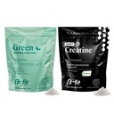 B-FIT B Veganvalk + Just Kreatiin - Hernevalgupulber 600 g - Taimne valgukoksitus - Kreatiinmonohüdraat Pulber - Kreapur - 90 Servingut - 450 g