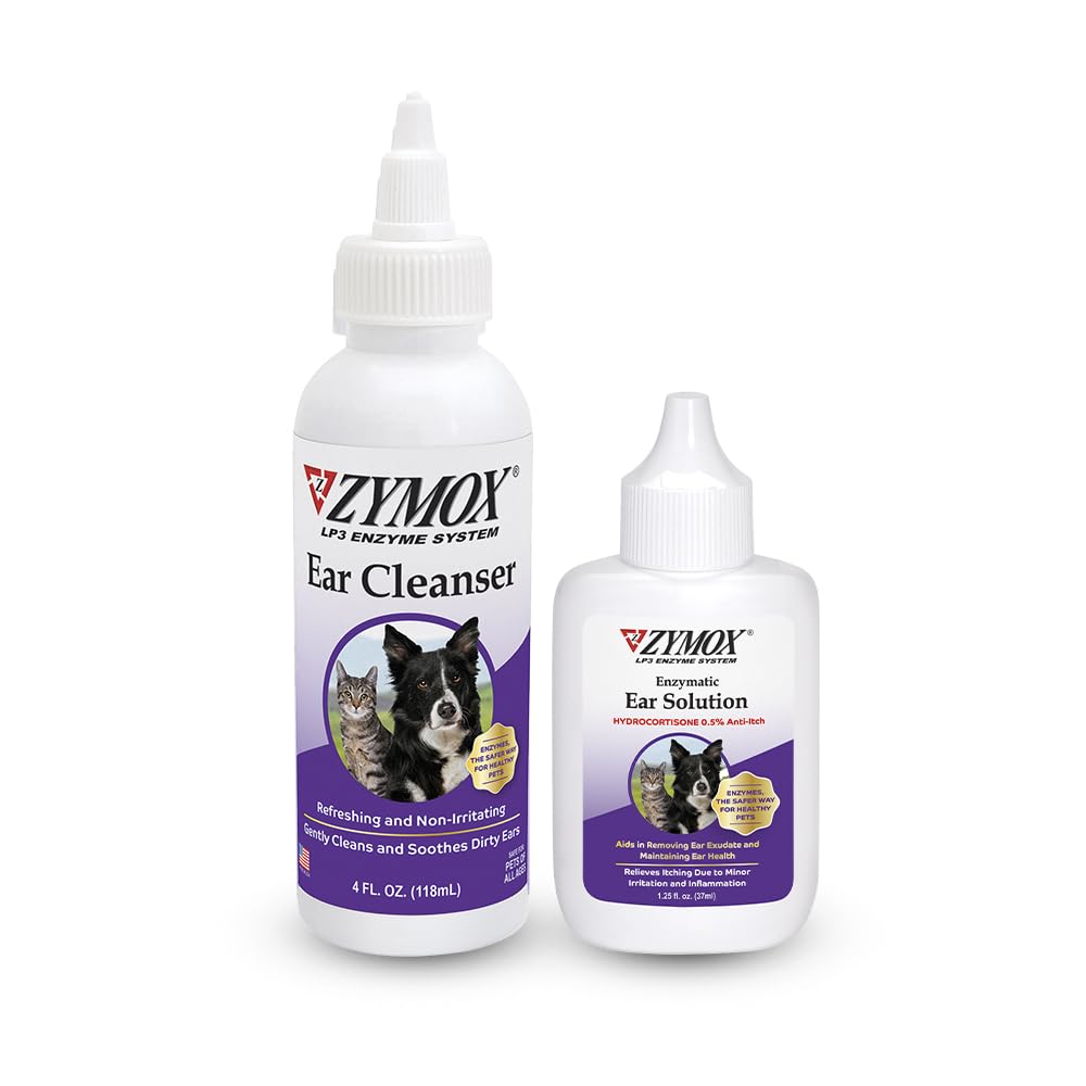 Pet King Brands ZYMOX Kõrvalahus 0,5% hüdrokortisooni ja kõrvapuhasti komplektiga