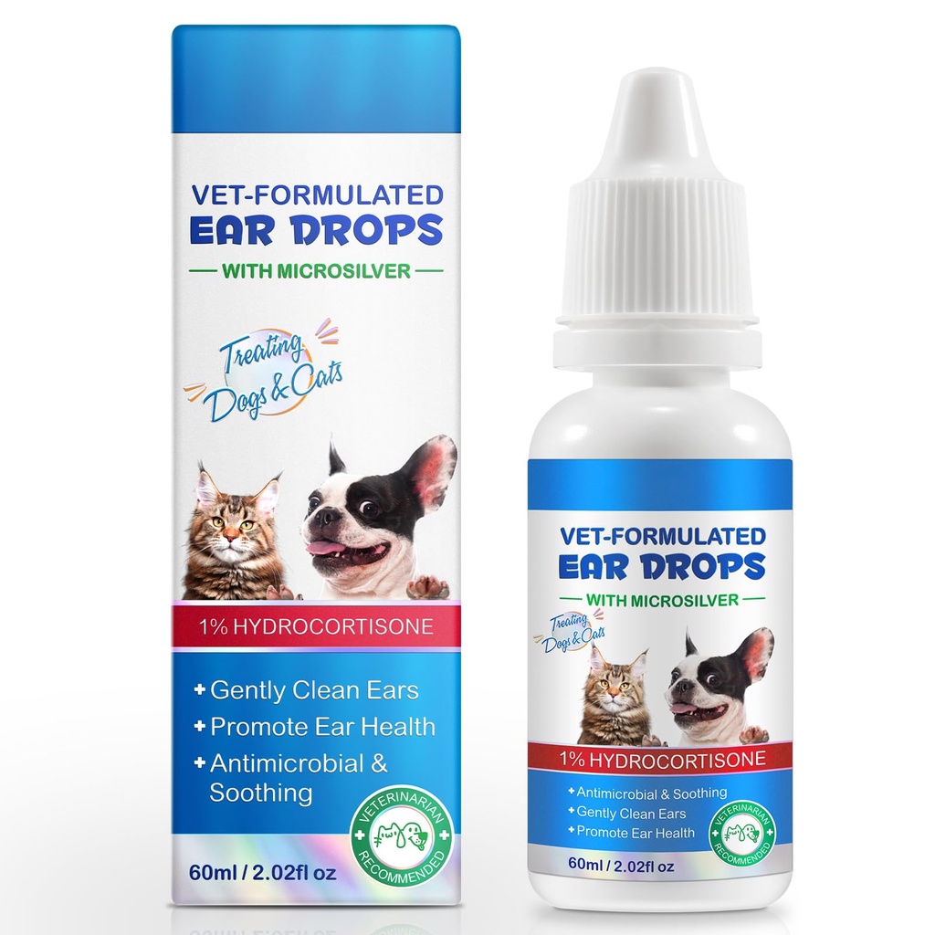 Ear Mite ravi koertele ja kassidele - kiire toimega sügelev leevendus & puhastaja, Vet-Soovitatud valem rahustava Aloe Vera, Puhastaja Kontaktil & Soothes sügelemine, õrn kõrva puhastuslahendus, 0,75 fl oz