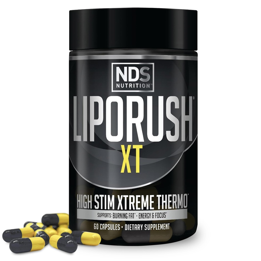 LIPORUSH NDS Nutrition XT - Super kontsentreeritud termogeense L-karnitiin ja teakriin purustamine rasva - toetab maksimaalset energiat, fookus, kalorite põletamine, diureetikum, isu kontrolli (60 kapslit)