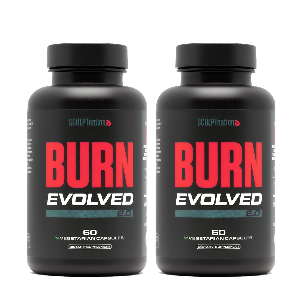 Skulpt Nation V Shred Burn Day for Men - Metabolism Booster Cayenne, Gymnema Leaf Extract ja Alpinia Galanga Root Powder - 2-Pack - 60 kapslit