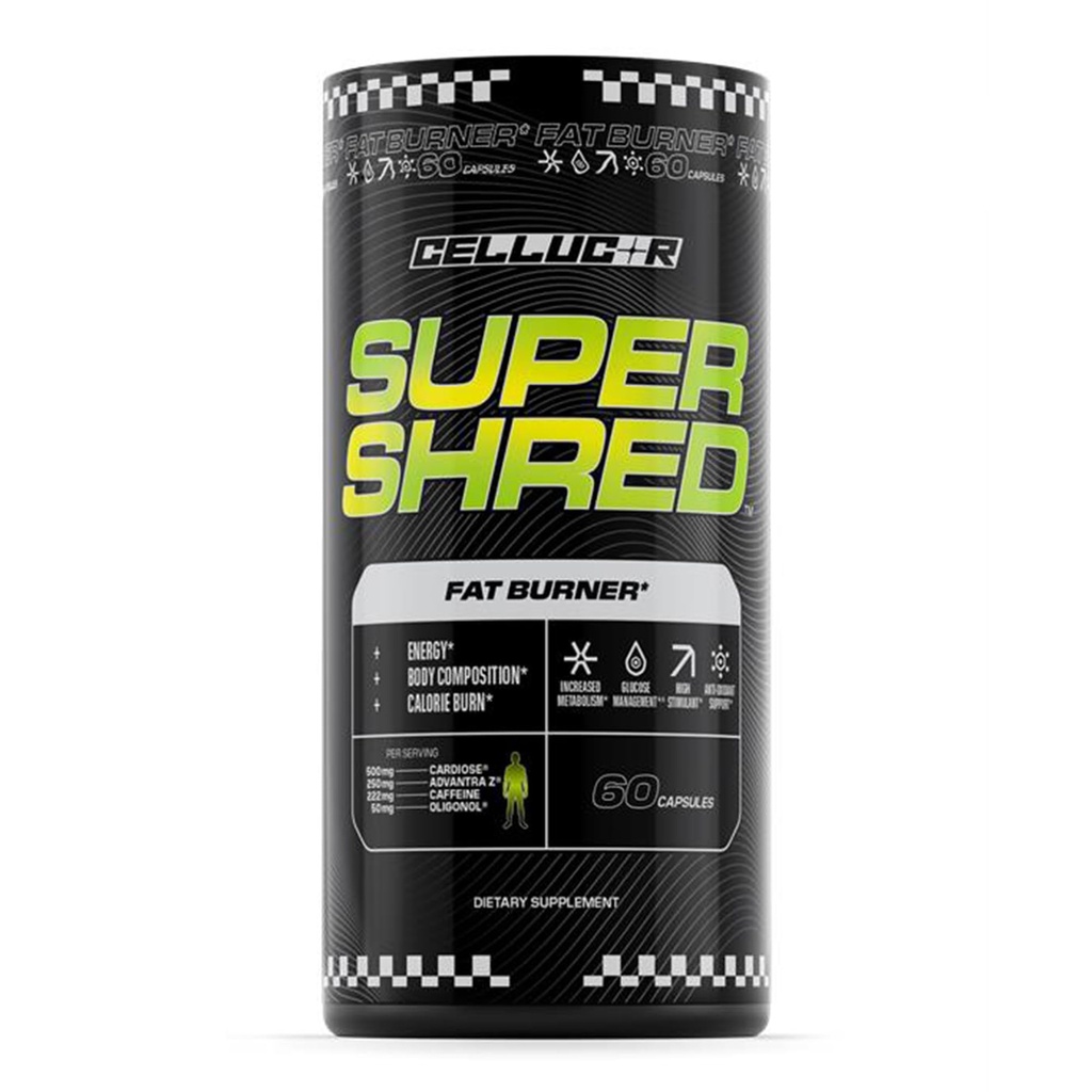 Cellucor Super ShredTM Fat Burner | Thermogenic Power & High Stimulant Energy | 60 kapslit