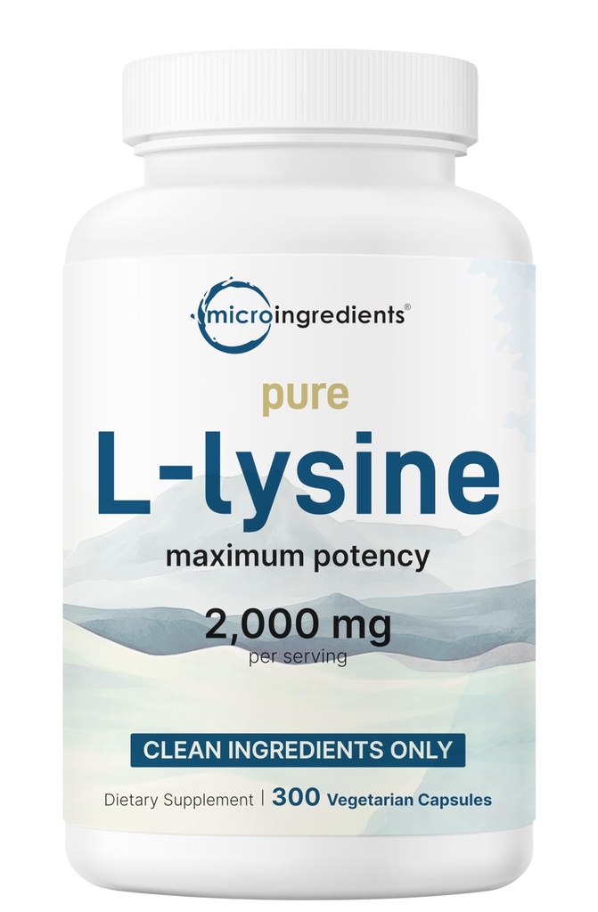 Puhas L-lüsiin 2000 mg, 300 Veggie kapslit | Maksimaalne tugevus, kergesti imenduv, vaba vorm | Kollageeni, huulte ja immuunsuse tugi | Puhas koostisosad ilma täiteaineteta