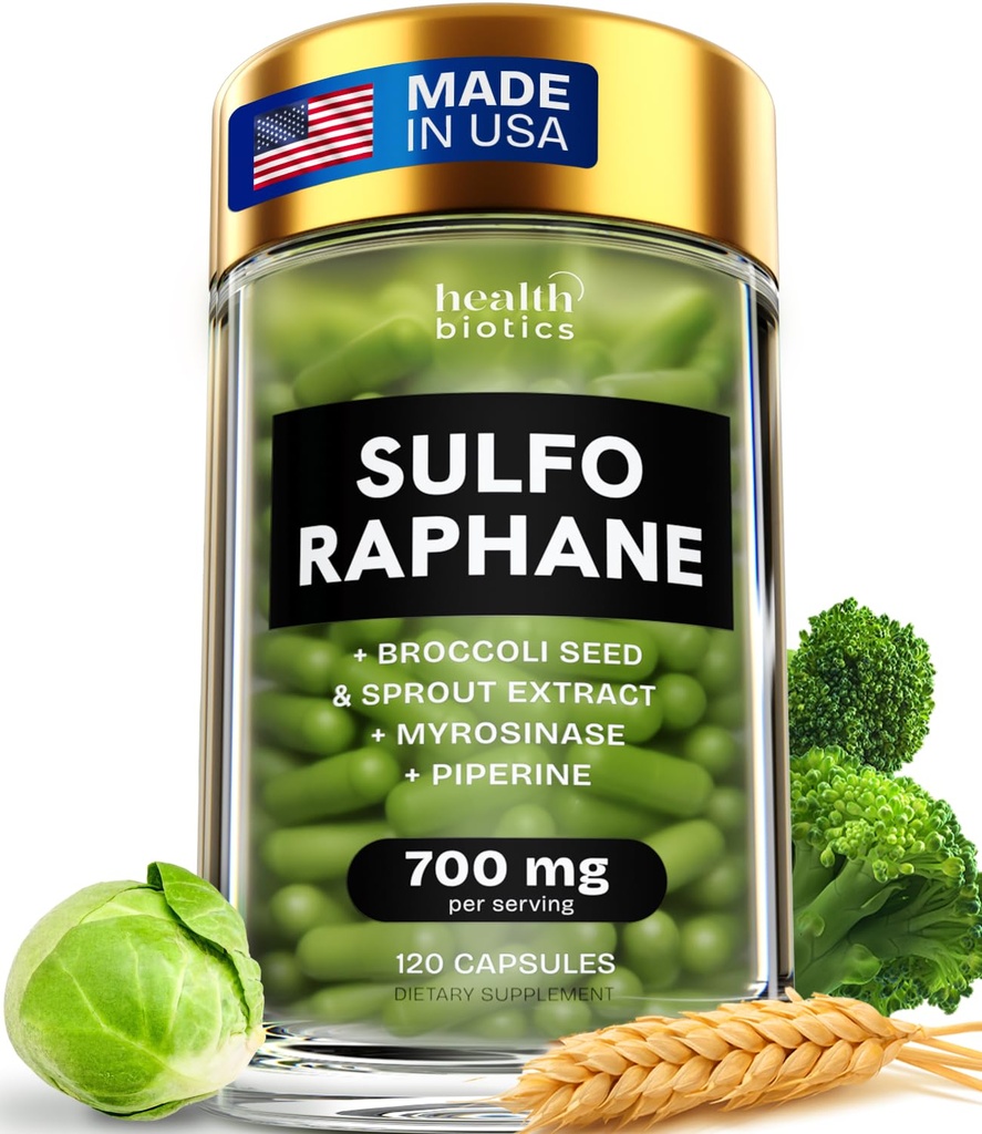 Sulforafaanilisa Orgaaniline spargelkapsas | Stabiliseeritud sulforafaan brokoliflooridest ja seemnetest | Orgaaniline väävlilisand 120 pilli | 1 pakend
