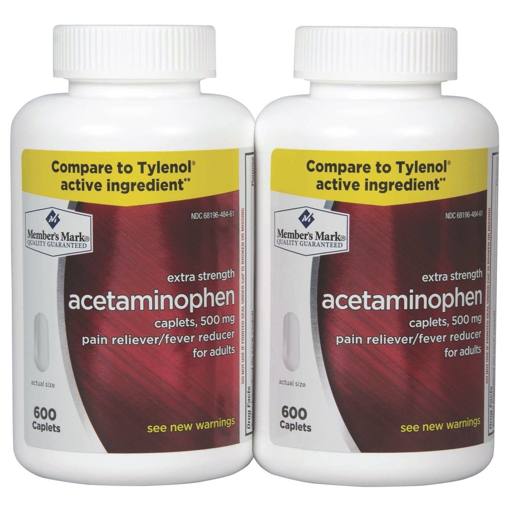 Liikmed Mark Acetaminophen, 1200 Caplets, Pain Reliever, 500 mg