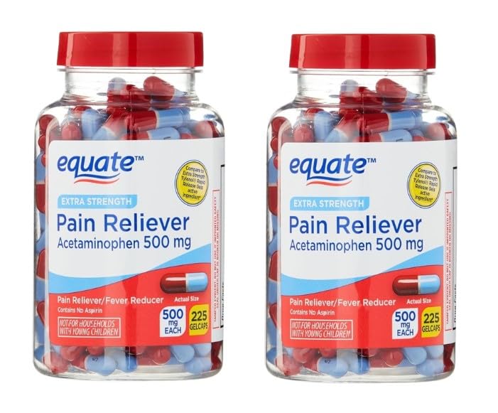 Extra Tugevus Atsetaminofen 500mg Gelcaps - 225 Arv (Pack of 2)
