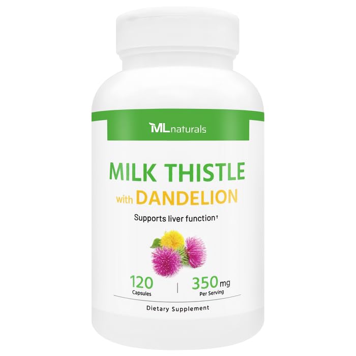 ML Naturals Piimaohakas & Dandelion Extract – 250mg Piimaohakas, 100mg Dandelion Juur (per Serving) 120 kapslit