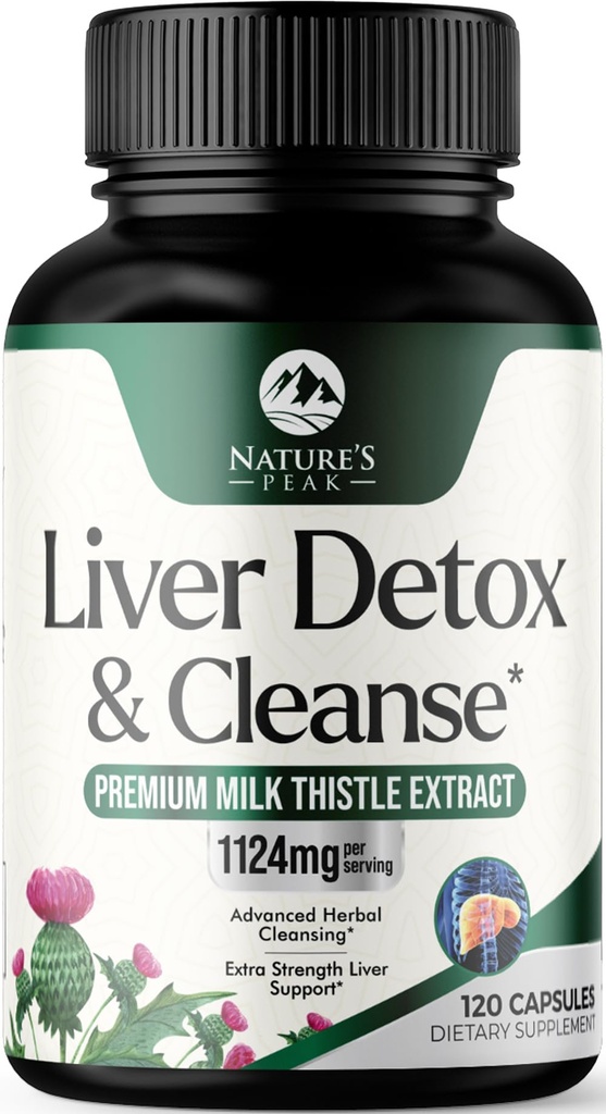 Maksapuhastus Detox & Remont - Piimaohakalisand seedimiseks ja immuunsuse terviseks - Ingveri juur, koliin ja Dandelioni juur - Taimne Maksatoetus koos silimariini, peedi ja artišokiga - 120 kapslit