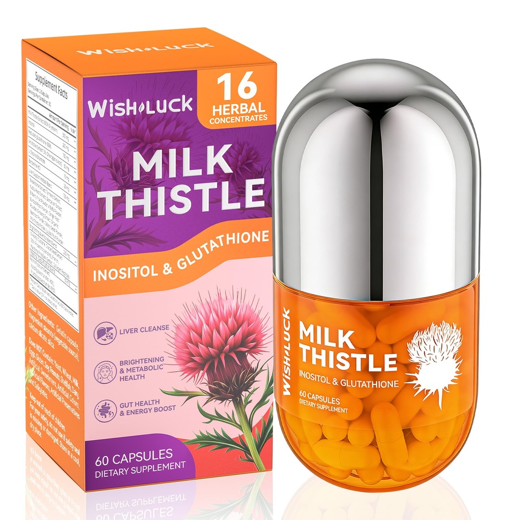 Maksa puhastamine Detox naistele: piimaohakas koos Dandelioniga maksa toetamiseks, inositool ja glutatioon antioksüdant Metaboolne tervis Mitte-GMO 60 kapslit