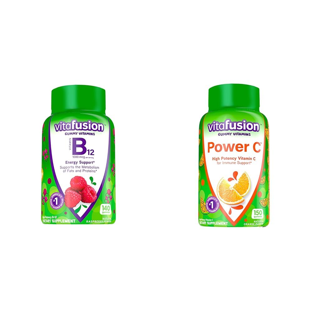 Vitafusioon Vitamiin B12 Gummy Vitamiinid 140 Loe ja võimsus C Vitamiin C Gummies 150 Loe