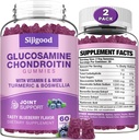 2 Pack Glükosamiin Kondroitiin Gummies , ekstra tugevus Glükosamiin Kondroitiin MSM koos leedrimarja ja kurkum , liigeste tervis , paindlikkus , antioksüdant , immuunsus täiskasvanutele - mustikamaitseline , 120 Gummies