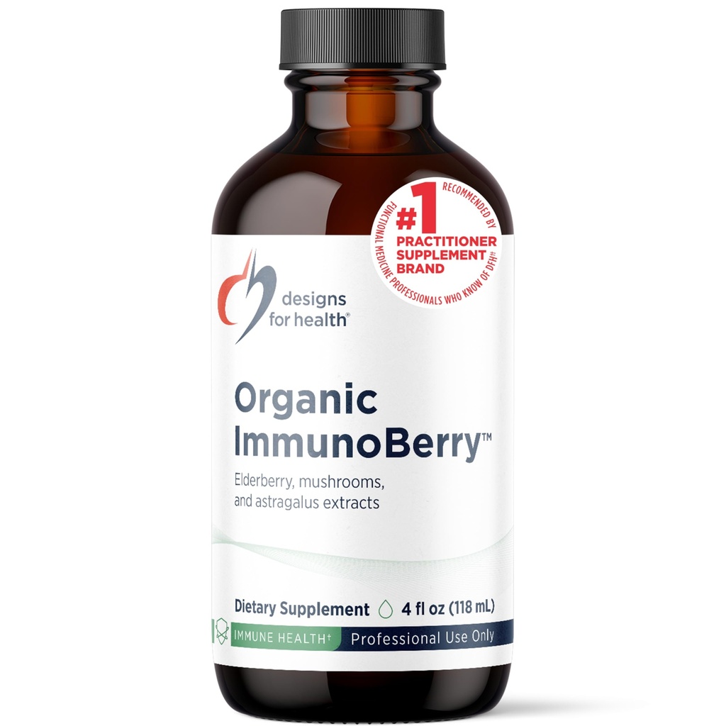 Disainid Tervis Elderberry Syrup Wild Cherry Bark - Organic ImmunoBerry Liquid - Astragalus, Shiitake + Maitake Seene - Immune Support Supplement täiskasvanutele + lastele (118 Servings / 4oz)