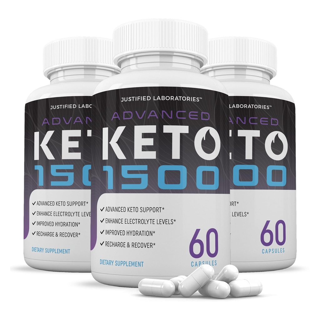 (3 Pack) Advanced Keto 1500 Keto pillid 1275MG Uus ja täiustatud valem Sisaldab Õunasiidrit Äädikat Ekstra neitsioliiviõli Pulber Roheline teeleht 180 kapslit