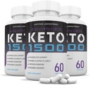 (3 Pack) Advanced Keto 1500 Keto pillid 1275MG Uus ja täiustatud valem Sisaldab Õunasiidrit Äädikat Ekstra neitsioliiviõli Pulber Roheline teeleht 180 kapslit