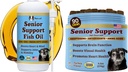 Natural Dog Company Senior Dog Bundle - Omega 3 kalaõli vedelik 16oz & Senior Wellness Chews 90ct - liikuvuse, aju, südame ja silmade tervise toetamine kurkumi, lõhe, lõvi mane ja oomega-3-dega