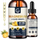 (2 Pack) Magneesiumglütsinaat Vedel tilgad | 1000mg Vedel Magneesium Kompleks D3, L-Thea & GABA energia, une, närvide ja südame tervise, kõrge imendumise, ananassi maitse