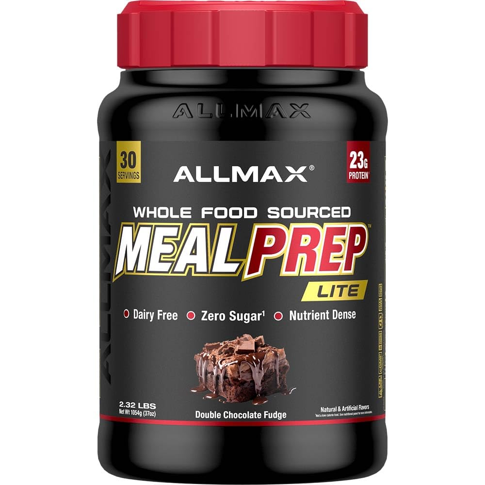 ALLMAX Nutrition MealPrep Lite Täistoidu valgu pulber, piimavaba, Keto-sõbralik, 23 g valku, 30 serveerimist (topeltšokolaadi pudel)