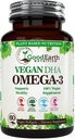 Vetikaõli - Vegan DHA Omega 3 kalaõli toidulisandeid - Aju Booster, täiendamine ja sünnieelne Vitamiin - annab tervisliku südame ja immuunsüsteemi toetust - hambutu vetikate täiendus - 60 Mini kala pehmed