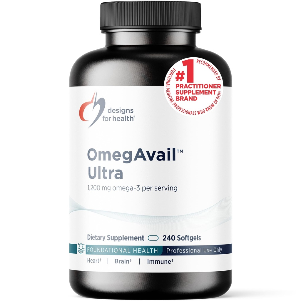 Disainid Health OmegAvail Ultra TG kalaõli 1200mg - Triglütseriidvorm Omega 3 Kalaõli täiendus koos DHA / EPA - No Fishy Aftertaste (240 Softgels)