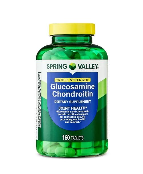H4U Spring Valley Triple Tugevus Glükosamiin Kondroitiin Toidulisandid Tabletid liigese tervisele, 160 Count