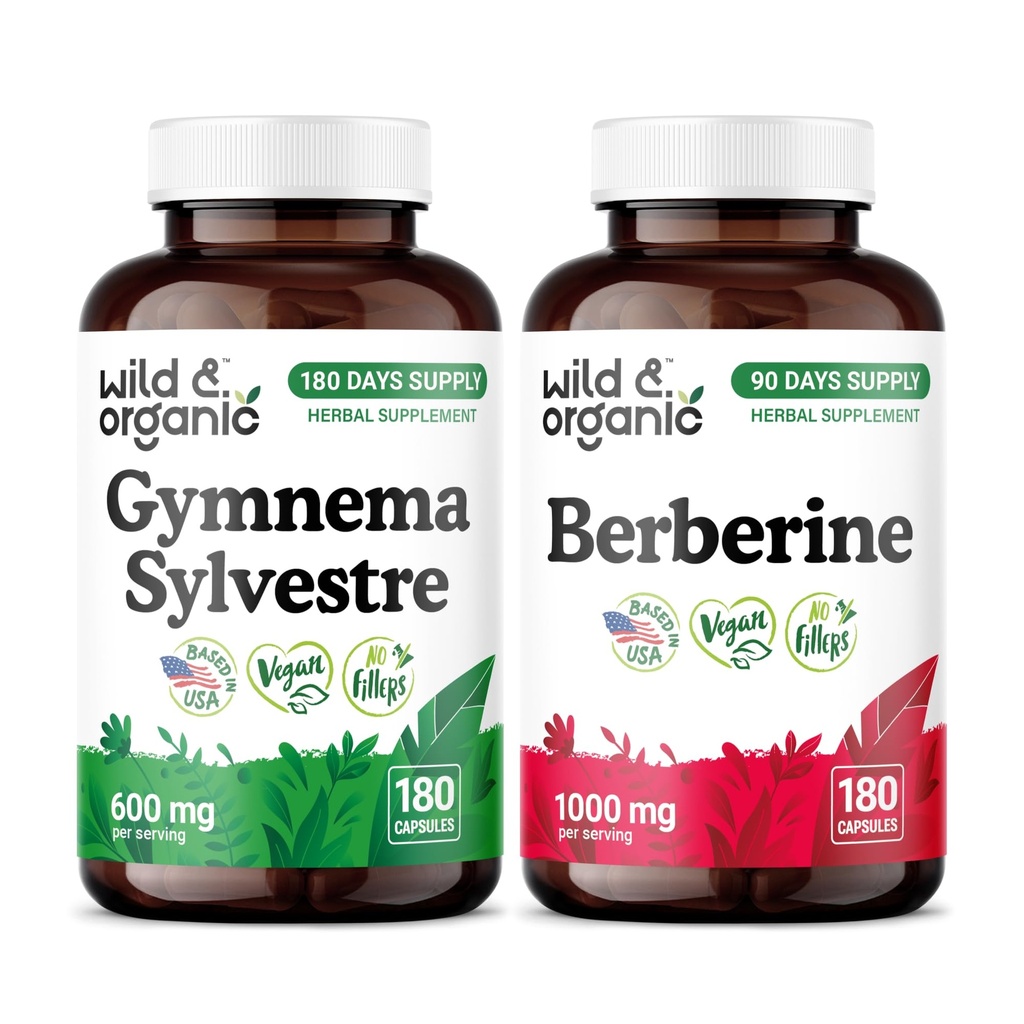 Wild & Organic Gymnema Sylvestre 180 kapslit ja berberine 180 kapslit